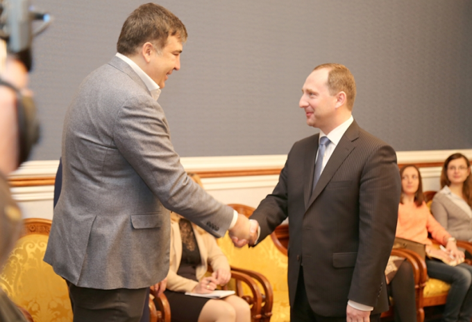 Встреча Михаила Саакашвили и Игоря Райнина. Фото: пресс-служба ХОГА.