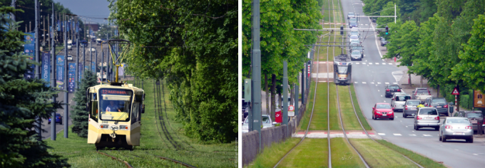В Харькове тоже есть поросшие травой участки (слева), но они разительно отличаются от газонов в Брюсселе (справа).