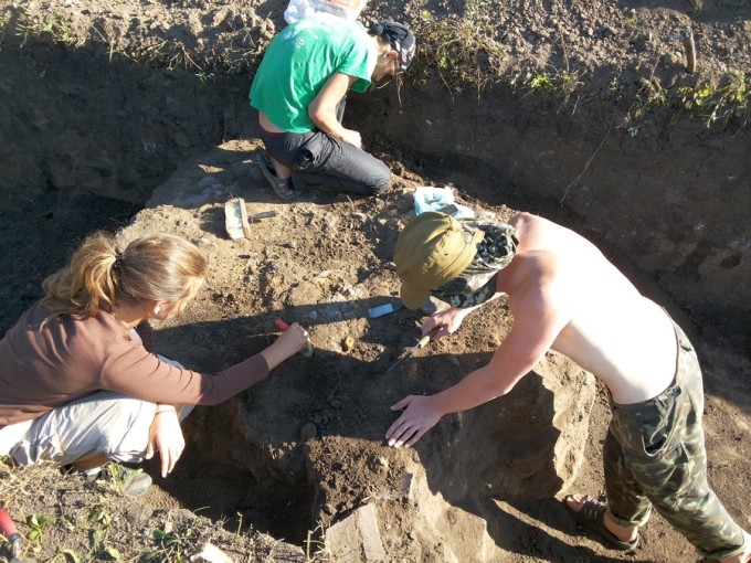 Кропотливая работа археологов над найденными останками в готском захоронении. Фото: Германо-Славянская археологическая экспедиция.