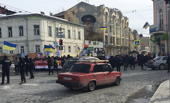 В Харькове ГО “Східний корпус” провела воспитательную работу со сторонниками Саакашвили