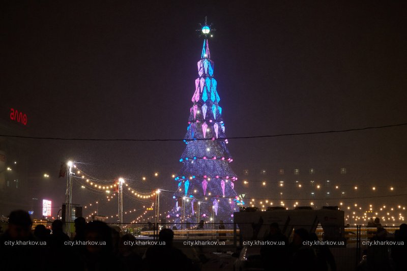 На площади Свободы открыли главную елку города