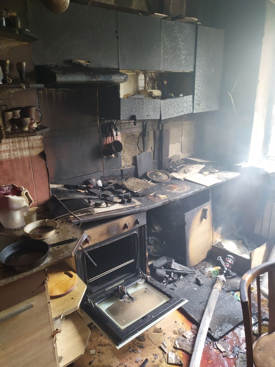 Под Харьковом горела квартира в 9-этажке