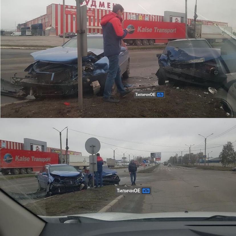 В Харькове столкнулись два автомобиля: один из водителей попал в больницу