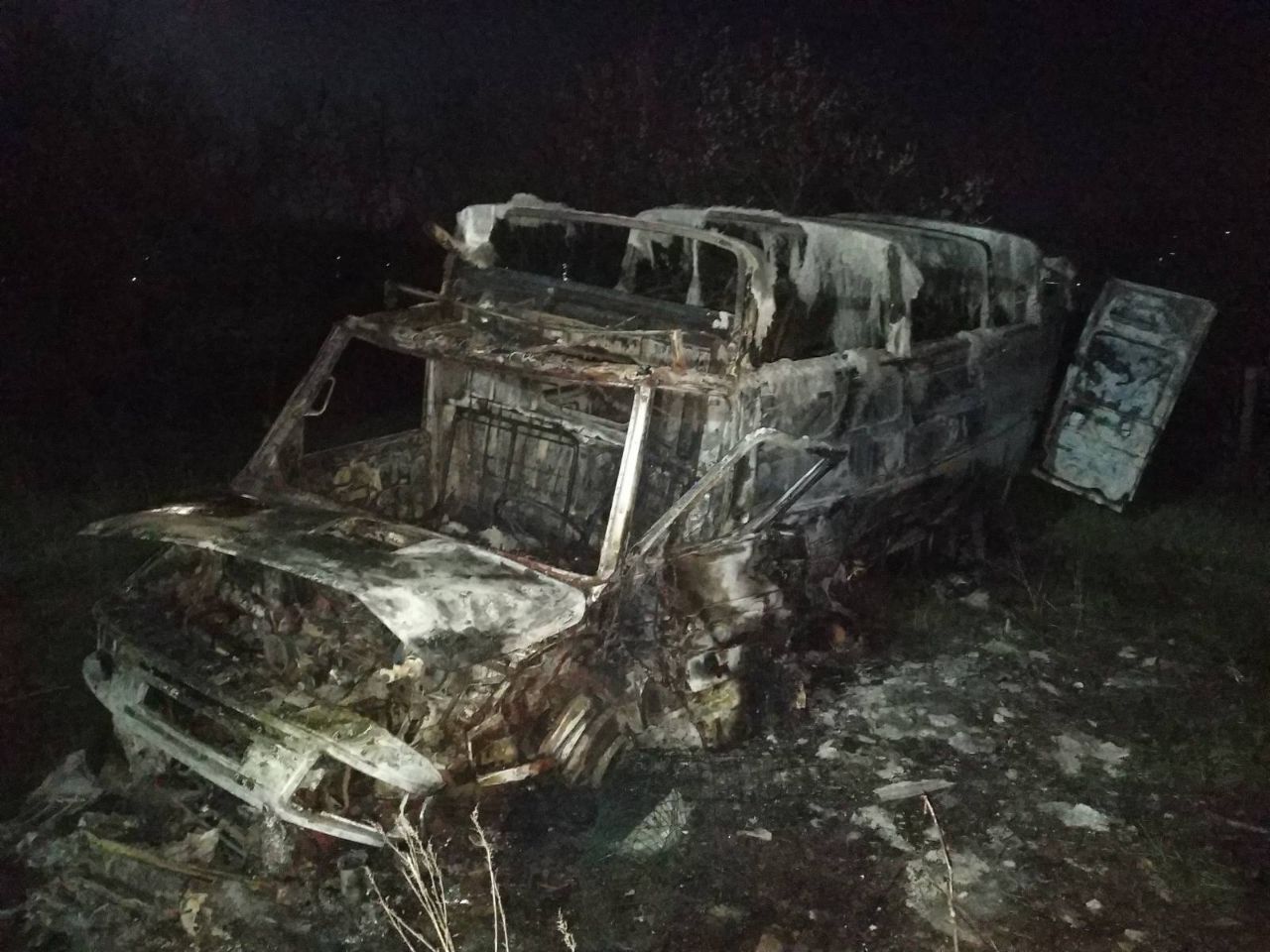 Под Харьковом сгорел грузовой автомобиль
