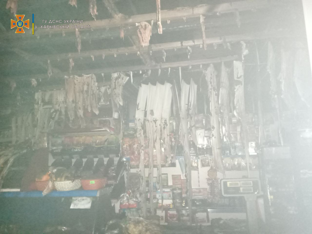 Под Харьковом сгорел продовольственный магазин