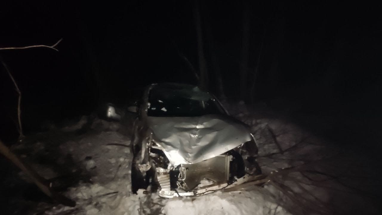 В Харьковской области водитель не справился с управлением и вылетел в кювет