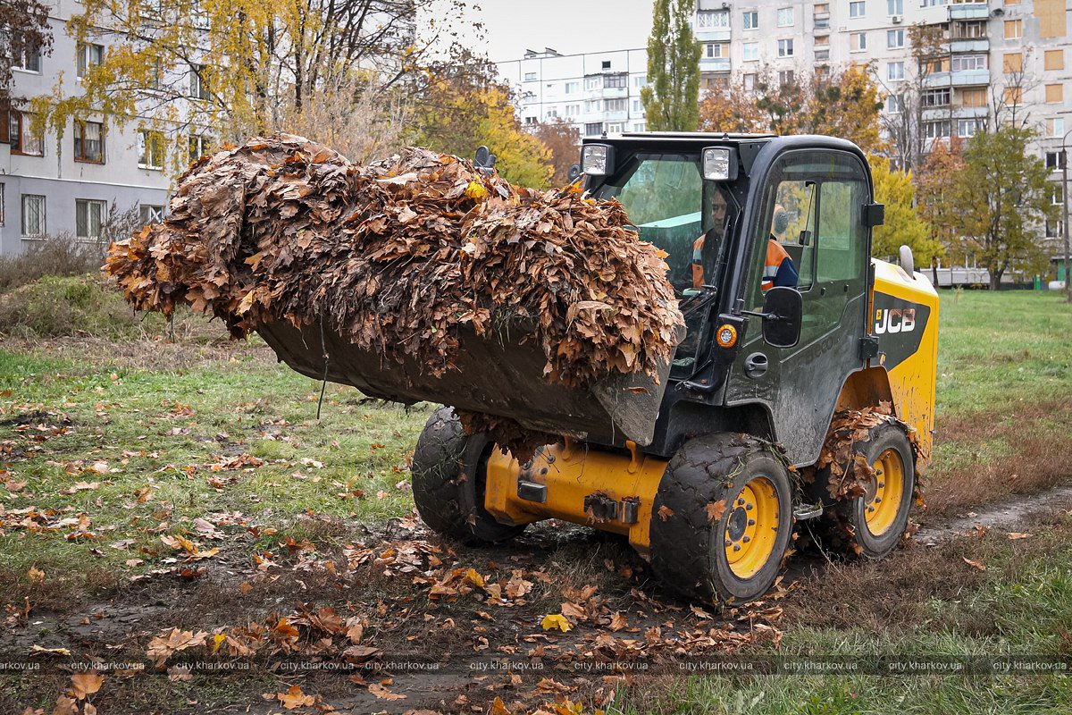 У Харкові прибирають опале листя і полегшують роботу двірників