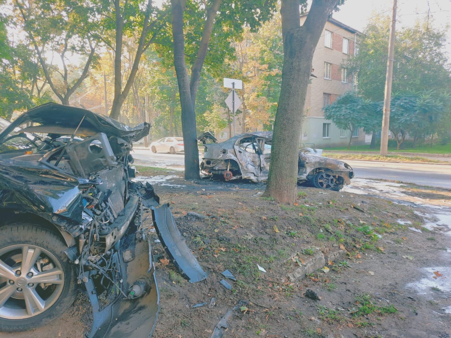 У Харкові внаслідок ДТП згорів автомобіль