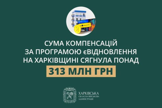 Сума компенсацій за програмою єВідновлення на Харківщині сягнула понад 313 млн грн – Синєгубов