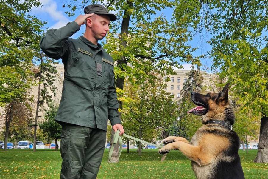 У Харкові нагородили чотирилапих гвардійців за віддану службу