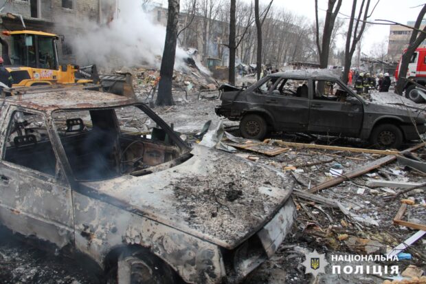 Внаслідок ранкового обстрілу Харкова постраждали 62 людини, з яких 5 осіб загинули, 57 поранені - поліція
