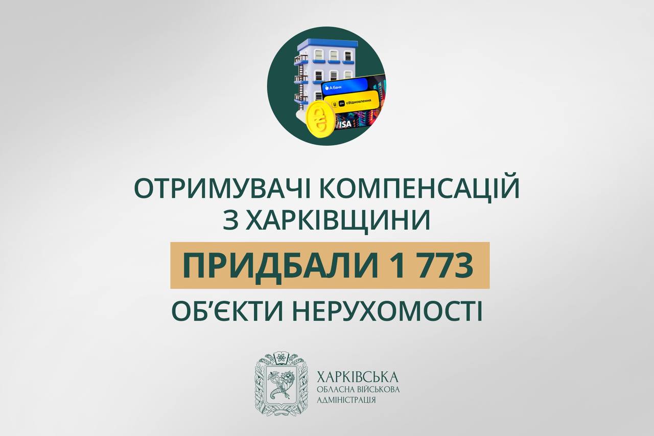 «Отримувачі компенсацій з Харківщини придбали 1 773 об’єкти нерухомості», - Синєгубов