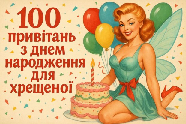100 привітань з днем народження для хрещеної