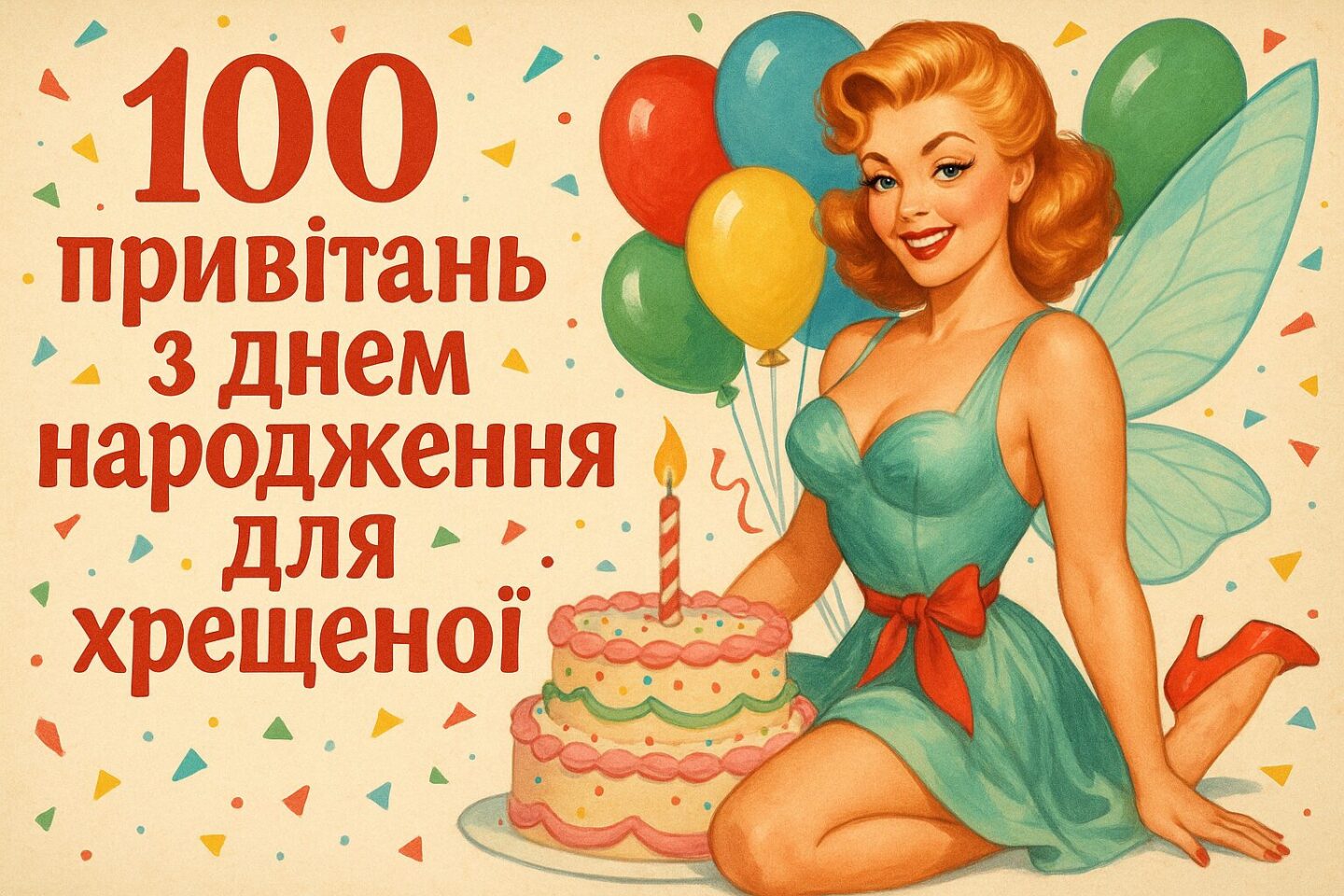 100 привітань з днем народження для хрещеної