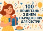 100 привітань з днем народження для сестри