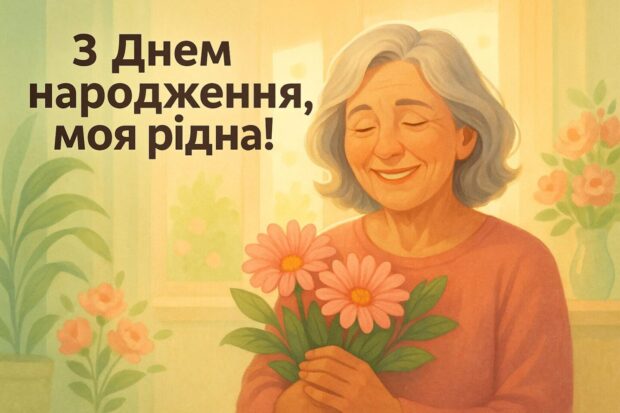 З Днем народження, моя рідна! Бажаю тобі миру в душі, сили в серці та гармонії в думках. Нехай всі твої мрії, навіть найсміливіші, обов’язково здійсняться. Твоя турбота — це найцінніше, що я маю. Люблю тебе всім серцем!