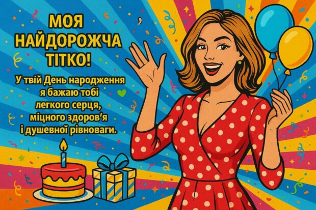 Моя найдорожча тітко! У твій День народження я бажаю тобі легкого серця, міцного здоров’я і душевної рівноваги. 
