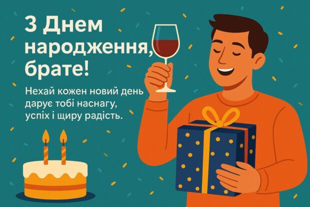 З Днем народження, брате! Нехай кожен новий день дарує тобі наснагу, успіх і щиру радість.