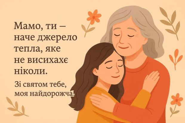 Мамо, ти — наче джерело тепла, яке не висихає ніколи. Зі святом тебе, моя найдорожча!