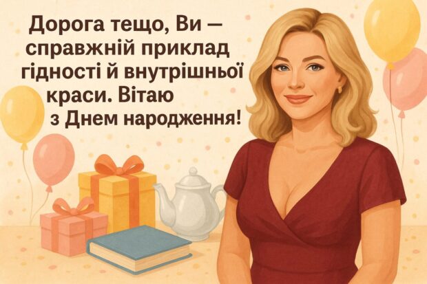 Дорога тещо, Ви — справжній приклад гідності й внутрішньої краси. Вітаю з Днем народження! 