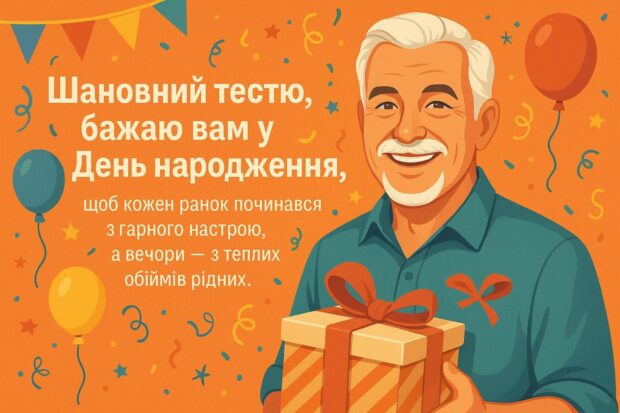 Шановний тестю, бажаю вам у День народження, щоб кожен ранок починався з гарного настрою, а вечори — з теплих обіймів рідних.