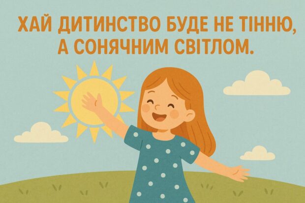  Хай дитинство буде не тінню, а сонячним світлом. 
