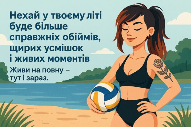 Нехай у твоєму літі буде більше справжніх обіймів, щирих усмішок і живих моментів. Живи на повну — тут і зараз.