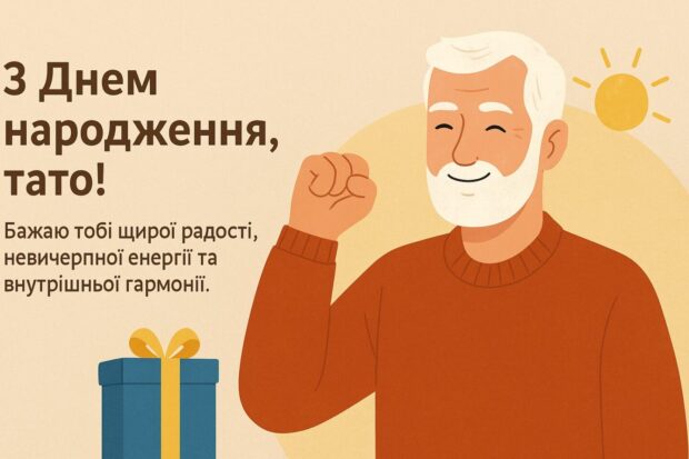 З Днем народження, тато! Бажаю тобі щирої радості, невичерпної енергії та внутрішнього балансу.