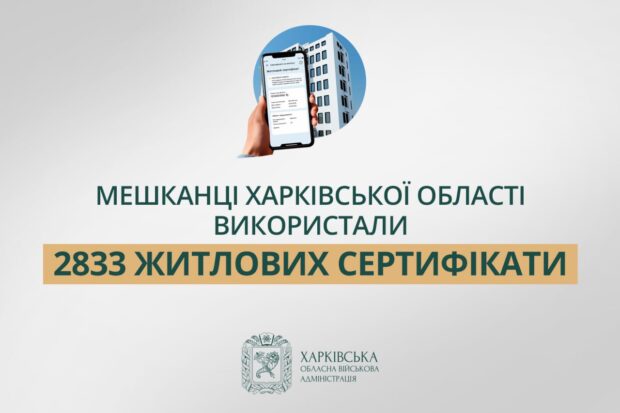 «Мешканці Харківщини використали 2833 житлових сертифікати», - Синєгубов
