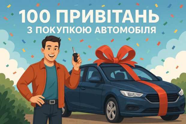 100 привітань з покупкою автомобіля