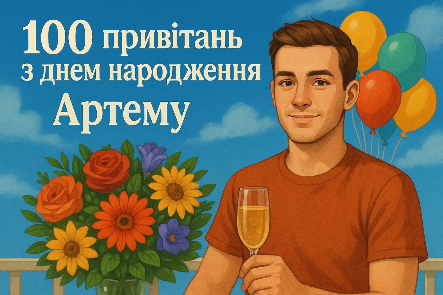 100 привітань з днем народження Артему