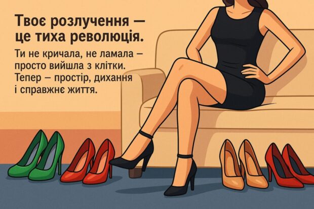Твоє розлучення — це тиха революція. Ти не кричала, не ламала — просто вийшла з клітки. Тепер — простір, дихання і справжнє життя.