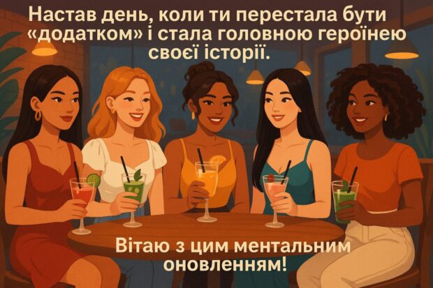 Настав день, коли ти перестала бути «додатком» і стала головною героїнею своєї історії. Вітаю з цим ментальним оновленням!