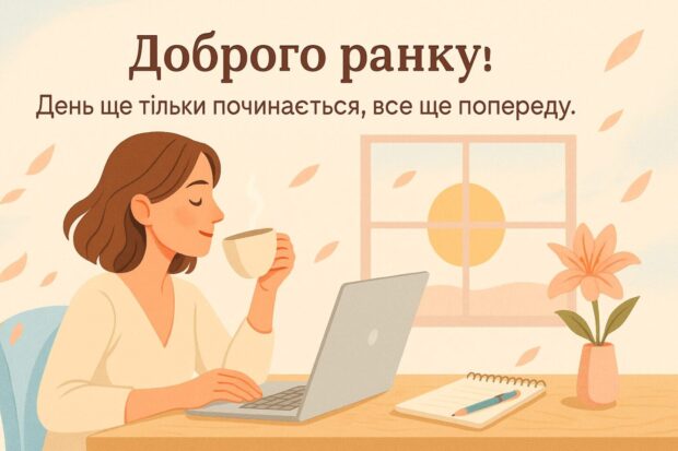 Доброго ранку! День ще тільки починається, все ще попереду.