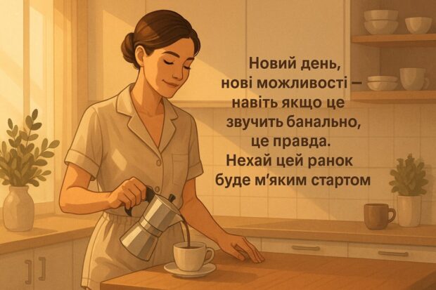Новий день, нові можливості — навіть якщо це звучить банально, це правда. Нехай цей ранок буде м’яким стартом.