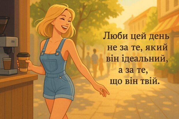 Люби цей день не за те, який він ідеальний, а за те, що він твій. 