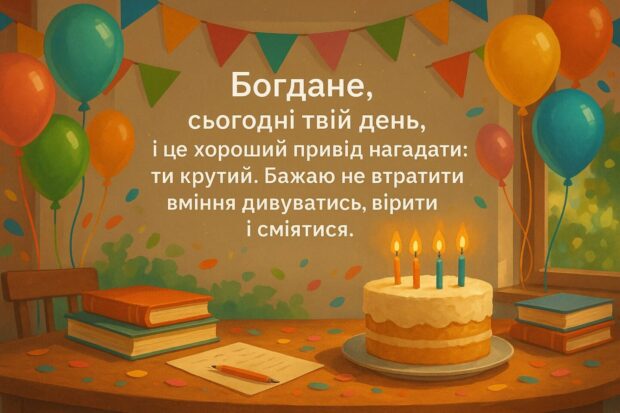Богдане, сьогодні твій день, і це хороший привід нагадати: ти крутий. Бажаю не втратити вміння дивуватись, вірити і сміятися. 