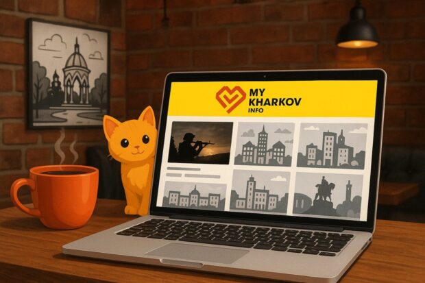 Харків, ноутбук та кіт