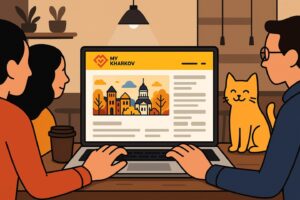 Харків, ноутбук та кіт