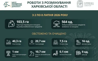 На Харківщині за тиждень виявили та знищили понад 500 вибухонебезпечних предметів