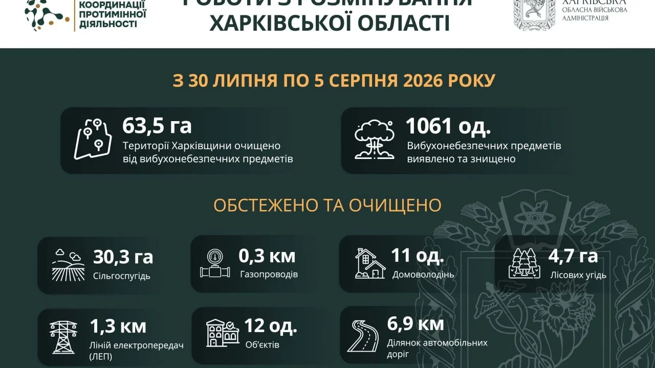 На Харківщині сапери за тиждень знешкодили понад 1000 вибухонебезпечних предметів