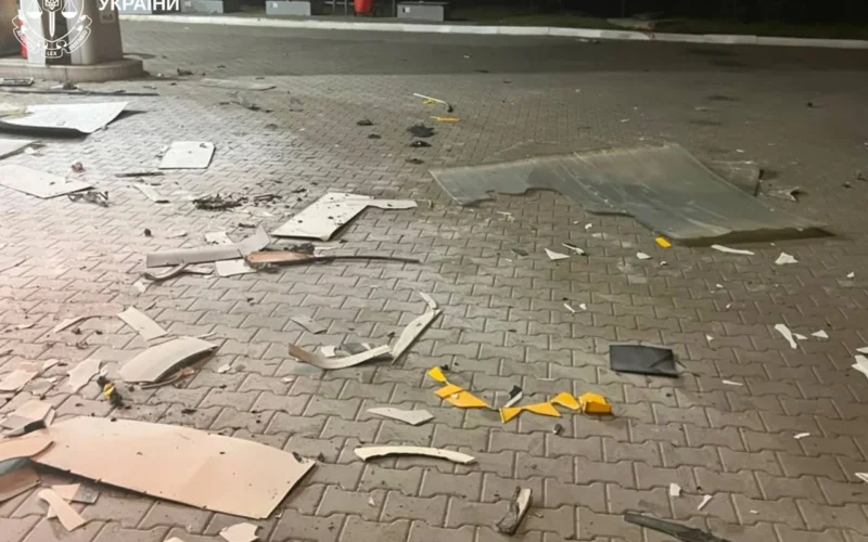 Нічний удар по Харкову: російський БпЛА «Молнія» пошкодив АЗС в Індустріальному районі (фото)
