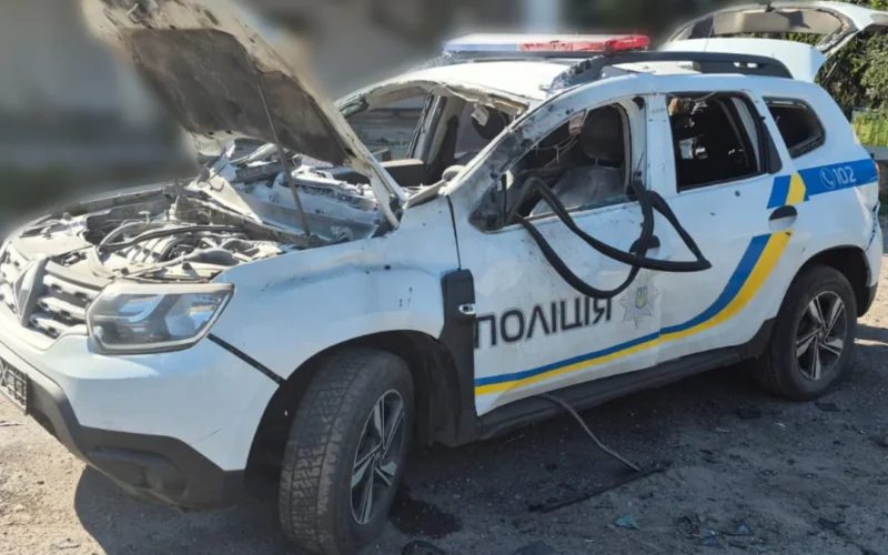 Вивезли цивільних і потрапили під удар FPV-дрона: у Великому Бурлуку окупанти атакували авто поліцейських