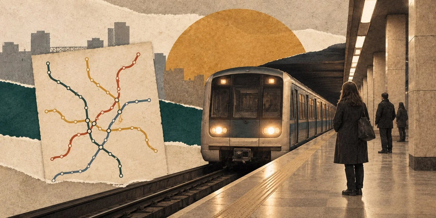 Платформа метро та схема ліній без підписів